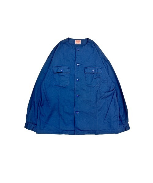 BIG MIKE（ビッグマイク）の「BIG MIKE ビックマイク/ NO COLLARE TWIL SHIRT JKT 長袖ノーカラーシャツジャケット // 102315400（ノーカラージャケット・メンズ・グレイッシュブルー/ミント/クリーム・MEDIUM/LARGE/X-LARGE）」の17枚目の写真