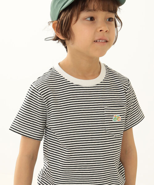 BEAMS mini（ビームスミニ）の「BEAMS mini / Bicycle ワッペン Tシャツ 23SS（90～150cm）（Tシャツ/カットソー・キッズ・オフホワイト/ブラック×ホワイト/グレー×ホワイト・90/100/110/120/130/140/150）」の2枚目の写真