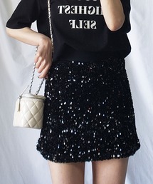 me+em select | スパンコールミニスカパン【 韓国製 】(スカート)