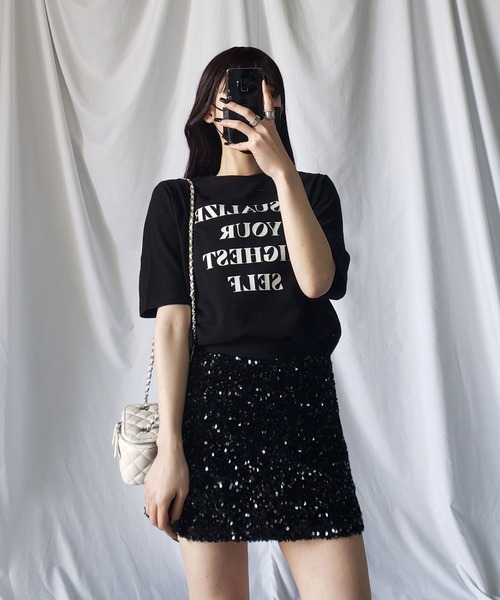 me+em select（ミームセレクト）の「スパンコールミニスカパン【 韓国製 】（スカート・レディース・ブラック/アイボリー/グレー・FREE）」の19枚目の写真