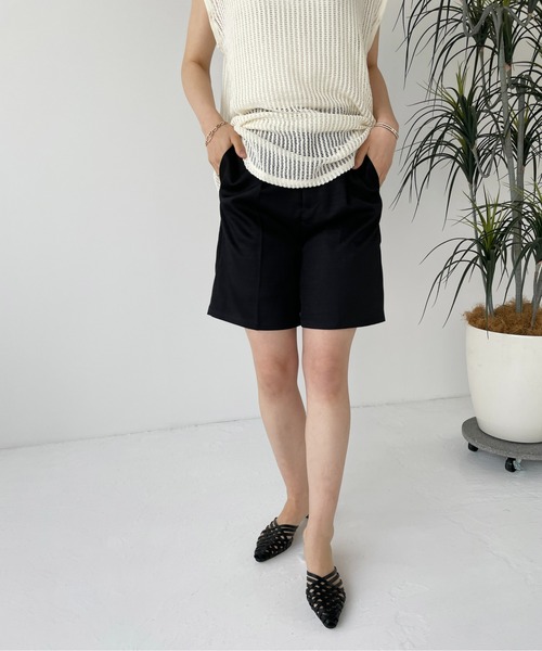 Meli rich（メリーリッチ）の「リネンライクハーフパンツ（その他パンツ・レディース・カーキ/ブラック/アイボリー・FREE）」の9枚目の写真