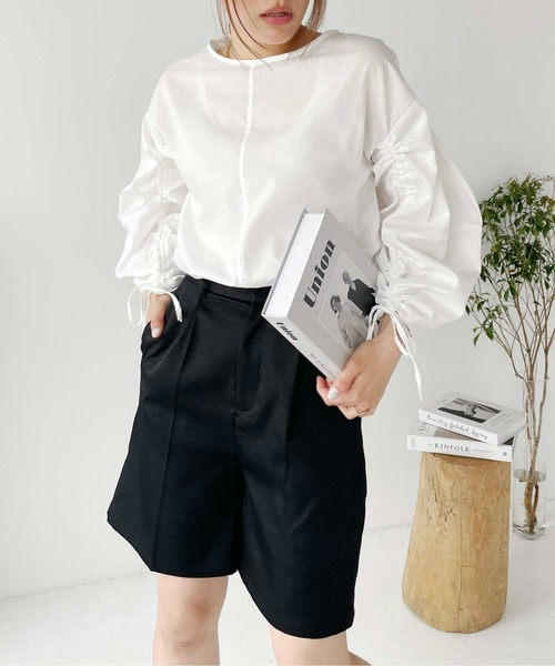 Meli rich（メリーリッチ）の「リネンライクハーフパンツ（その他パンツ・レディース・カーキ/ブラック/アイボリー・FREE）」の16枚目の写真