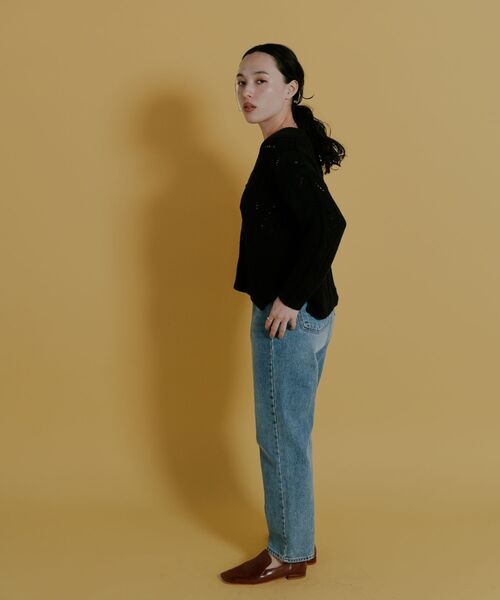 Kari & lili（カウリアンドリィリィ）の「cable knit PO（ニット/セーター・レディース・ホワイト/ブラック・FREE）」の8枚目の写真