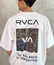 RVCA/ルーカ オーバーサイズ バックプリントTシャツ/ペイズリー柄 バンダナ柄 スクエアロゴ/半袖Tシャツ クルーネックTシャツ BD041-223
