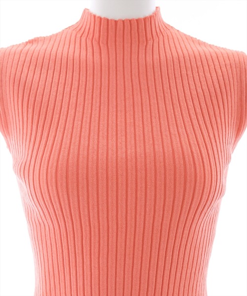 clear（クリア）の「ワイドリブノースリニットトップス（ニット/セーター・レディース・サーモンピンク/ターコイズブルー/オフホワイト/ブラック・F）」の9枚目の写真