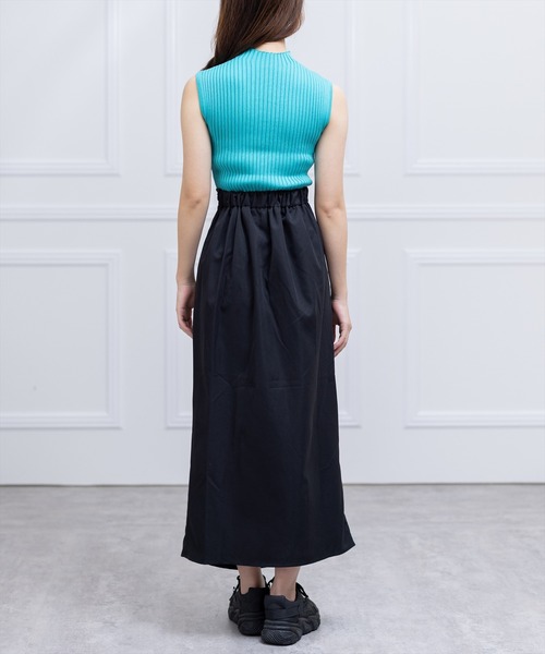 clear（クリア）の「ワイドリブノースリニットトップス（ニット/セーター・レディース・サーモンピンク/ターコイズブルー/オフホワイト/ブラック・F）」の22枚目の写真