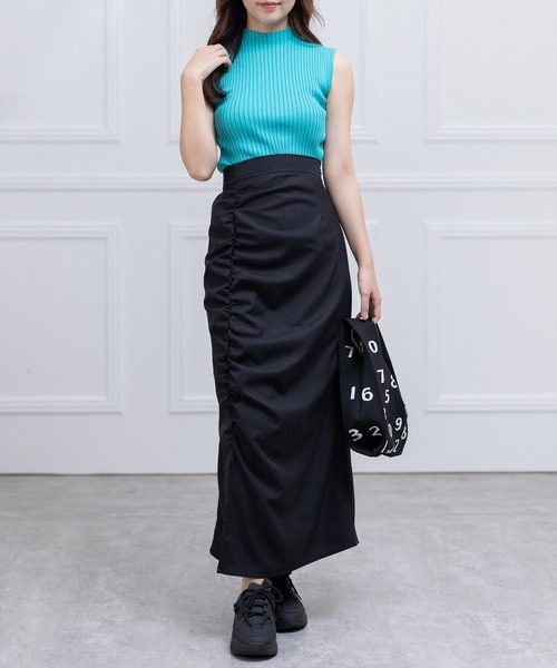 clear（クリア）の「ワイドリブノースリニットトップス（ニット/セーター・レディース・サーモンピンク/ターコイズブルー/オフホワイト/ブラック・F）」の20枚目の写真