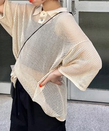 【UNISEX】メッシュニットポロシャツ