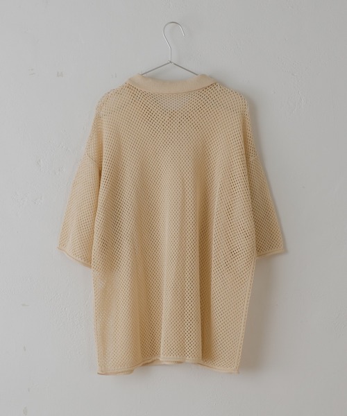 WHIMSIC（ウィムジック）の「【UNISEX】メッシュニットポロシャツ（ポロシャツ・メンズ・ブラック/オリーブ/アイボリー・FREE）」の8枚目の写真