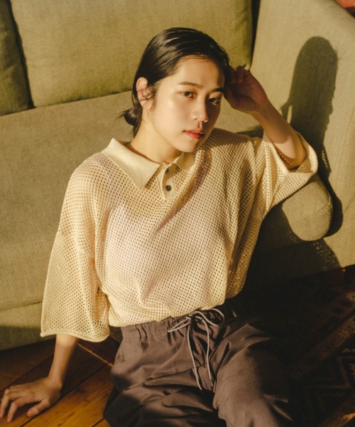 【美品】ビショップ購入MORRIS & SONS 半袖ニットポロ 美品】ビショップ購入MORRIS & SONS 半袖ニットポロ