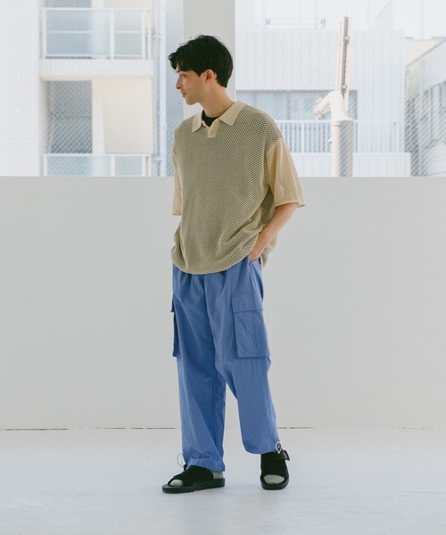 WHIMSIC（ウィムジック）の「【UNISEX】メッシュニットポロシャツ（ポロシャツ・メンズ・ブラック/オリーブ/アイボリー・FREE）」の13枚目の写真