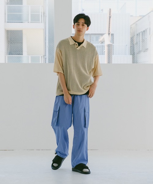 WHIMSIC（ウィムジック）の「【UNISEX】メッシュニットポロシャツ（ポロシャツ・メンズ・ブラック/オリーブ/アイボリー・FREE）」の15枚目の写真