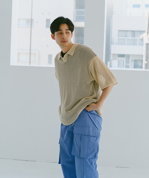 WHIMSIC（ウィムジック）の「【UNISEX】メッシュニットポロシャツ（ポロシャツ・メンズ・ブラック/オリーブ/アイボリー・FREE）」の17枚目の写真