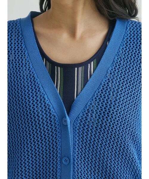 CRAFT STANDARD BOUTIQUE（クラフトスタンダードブティック）の「メッシュミドル丈カーデイガン（カーディガン/ボレロ・レディース・ブルー/ブラウン/ベージュ・FREE）」の10枚目の写真