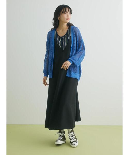 CRAFT STANDARD BOUTIQUE（クラフトスタンダードブティック）の「メッシュミドル丈カーデイガン（カーディガン/ボレロ・レディース・ブルー/ブラウン/ベージュ・FREE）」の14枚目の写真