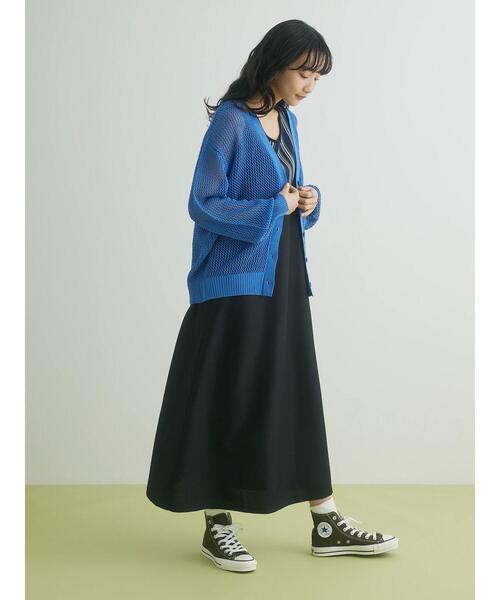 CRAFT STANDARD BOUTIQUE（クラフトスタンダードブティック）の「メッシュミドル丈カーデイガン（カーディガン/ボレロ・レディース・ブルー/ブラウン/ベージュ・FREE）」の15枚目の写真