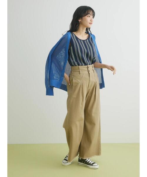 CRAFT STANDARD BOUTIQUE（クラフトスタンダードブティック）の「メッシュミドル丈カーデイガン（カーディガン/ボレロ・レディース・ブルー/ブラウン/ベージュ・FREE）」の19枚目の写真