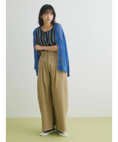 CRAFT STANDARD BOUTIQUE（クラフトスタンダードブティック）の「メッシュミドル丈カーデイガン（カーディガン/ボレロ・レディース・ブルー/ブラウン/ベージュ・FREE）」の20枚目の写真