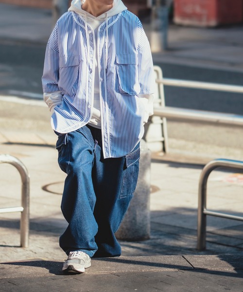 NULL（ヌル）の「【NULL】ベースボールシャツ（シャツ/ブラウス・メンズ・ブルー/ライトブルー・FREE）」の3枚目の写真