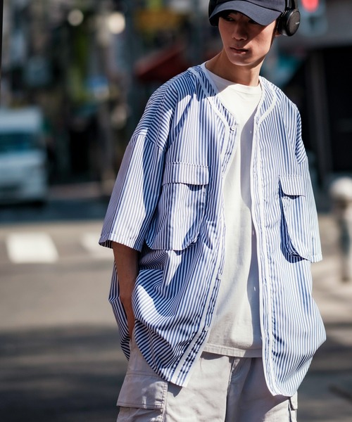 NULL（ヌル）の「【NULL】ベースボールシャツ（シャツ/ブラウス・メンズ・ブルー/ライトブルー・FREE）」の22枚目の写真