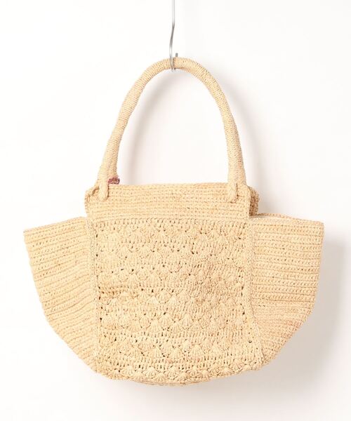 KATHARINE ROSS（キャサリンロス）の「【KATHARINE ROSS】IVAHONA BETTYLOTUSトートバッグ（かごバッグ・レディース・アイボリー/ライトブラウン・MEDIUM）」の8枚目の写真