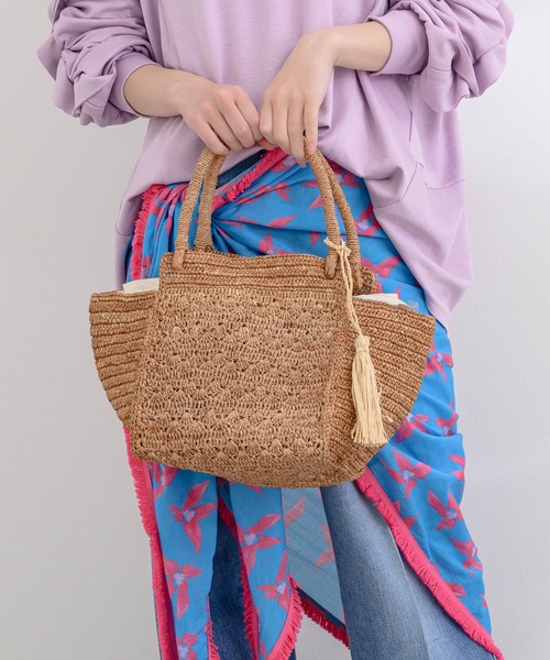 KATHARINE ROSS（キャサリンロス）の「【KATHARINE ROSS】IVAHONA BETTYLOTUSトートバッグ（かごバッグ・レディース・アイボリー/ライトブラウン・MEDIUM）」の18枚目の写真