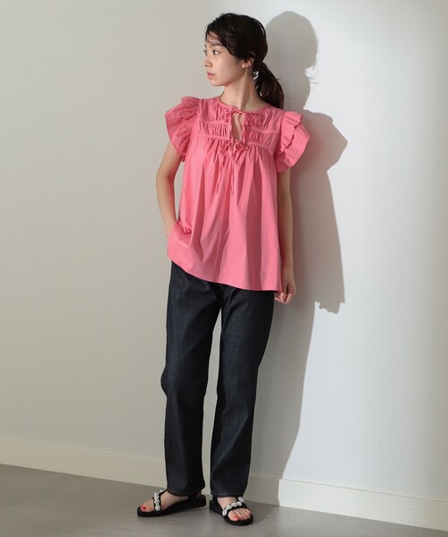 「Demi-Luxe BEAMS」 7分袖ブラウス 36 ピンク レディース Demi-Luxe BEAMS 「Demi-Luxe BEAMS」 長袖ブラウス 36 ピンク