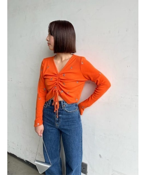 【新品未使用タグ付】MOUSSY マウジー　ストライプシャツ　オレンジ MOUSSY | STRIPE COLOR シャツ (シャツ・ブラウス ) |SHEL'TTER