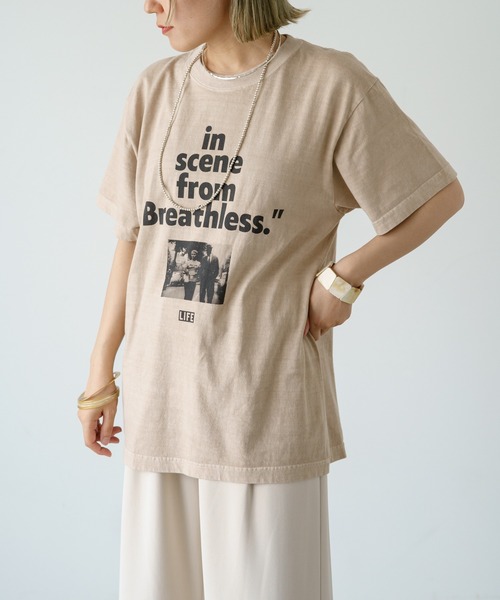 Omekashi(オメカシ)の「【GOOD ROCK SPEED】LIFE Movie Tシャツ(Tシャツ/カットソー・レディース・ベージュ・FREE)」の1枚目の写真