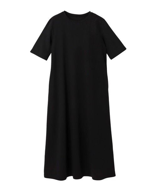 梨地ポンチ5分袖フレアワンピース（ワンピース）｜evernavy（エバー