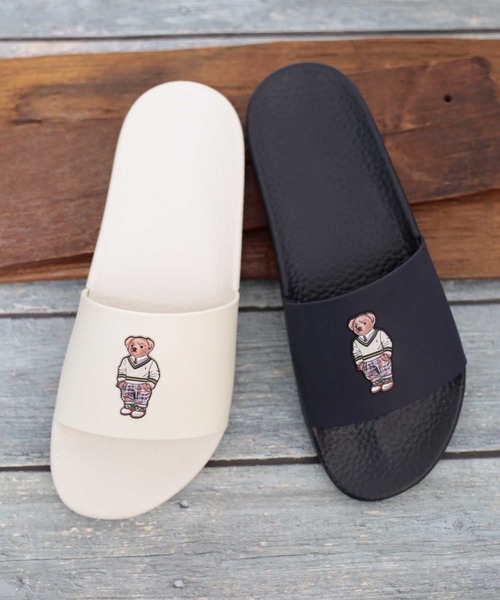 POLO RALPH LAUREN（ポロ ラルフ ローレン）の「ポロ ラルフ ローレン ウィメンズ/POLO SLIDE EMROIDERED BEAR/スライドサンダル（サンダル・レディース・ネイビー/ホワイト・50/60/70）」の5枚目の写真