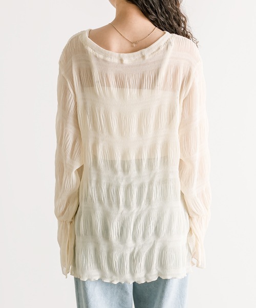 mystic（ミスティック）の「シアー楊柳ブラウス（シャツ/ブラウス・レディース・ピンク/グリーン/パープル/アイボリー・FREE）」の19枚目の写真