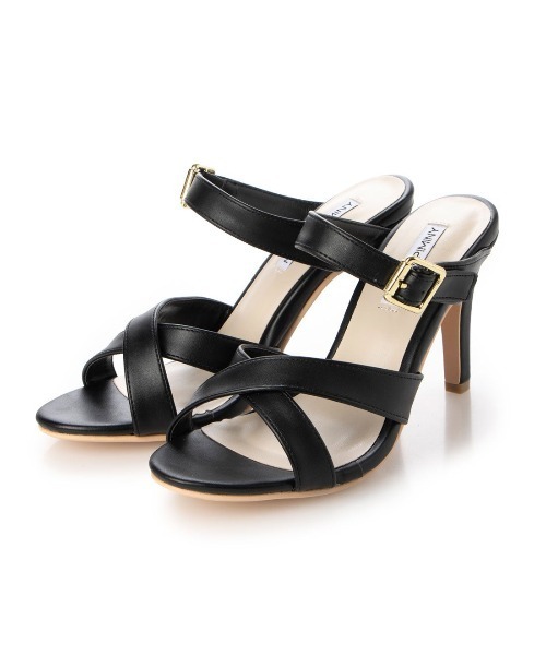 Miminy Piminy（ミミニー ピミニー）の「MiminyPiminy(ミミニーピミニー)8.5cmヒールクロスベルトミュールサンダル（サンダル・レディース・ホワイト/ブラック/グレー・S/L/M/LL）」の11枚目の写真