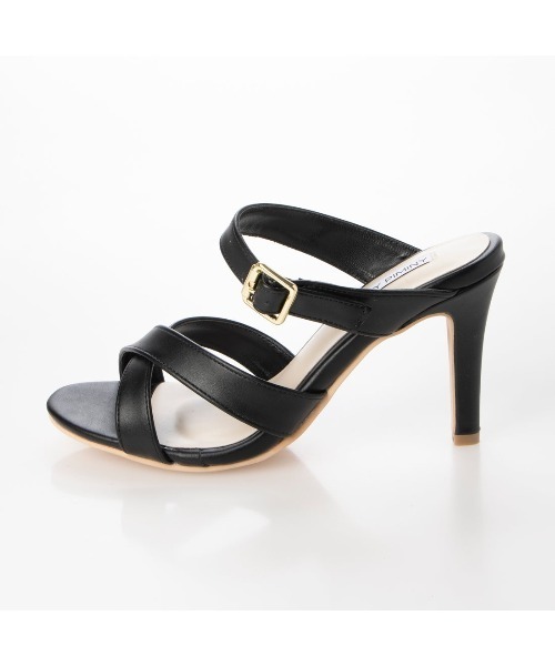 Miminy Piminy（ミミニー ピミニー）の「MiminyPiminy(ミミニーピミニー)8.5cmヒールクロスベルトミュールサンダル（サンダル・レディース・ホワイト/ブラック/グレー・S/L/M/LL）」の14枚目の写真