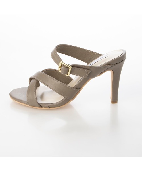 Miminy Piminy（ミミニー ピミニー）の「MiminyPiminy(ミミニーピミニー)8.5cmヒールクロスベルトミュールサンダル（サンダル・レディース・ホワイト/ブラック/グレー・S/L/M/LL）」の16枚目の写真