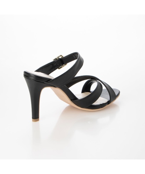 Miminy Piminy（ミミニー ピミニー）の「MiminyPiminy(ミミニーピミニー)8.5cmヒールクロスベルトミュールサンダル（サンダル・レディース・ホワイト/ブラック/グレー・S/L/M/LL）」の17枚目の写真