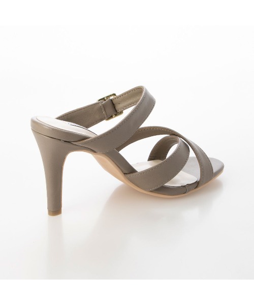 Miminy Piminy（ミミニー ピミニー）の「MiminyPiminy(ミミニーピミニー)8.5cmヒールクロスベルトミュールサンダル（サンダル・レディース・ホワイト/ブラック/グレー・S/L/M/LL）」の19枚目の写真