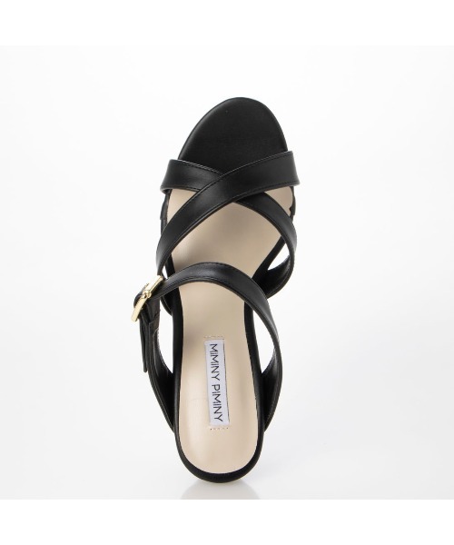 Miminy Piminy（ミミニー ピミニー）の「MiminyPiminy(ミミニーピミニー)8.5cmヒールクロスベルトミュールサンダル（サンダル・レディース・ホワイト/ブラック/グレー・S/L/M/LL）」の20枚目の写真