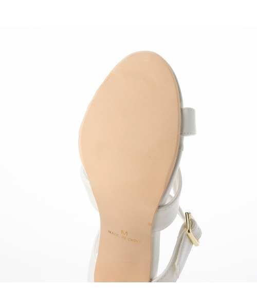 Miminy Piminy（ミミニー ピミニー）の「MiminyPiminy(ミミニーピミニー)8.5cmヒールクロスベルトミュールサンダル（サンダル・レディース・ホワイト/ブラック/グレー・S/L/M/LL）」の6枚目の写真
