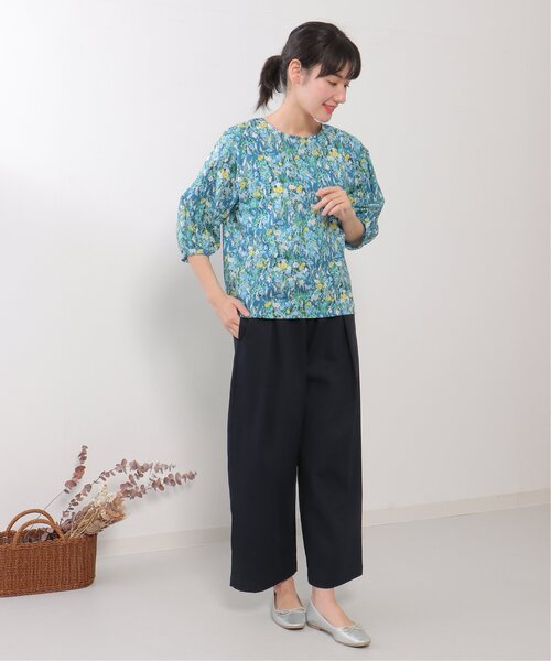 LBC(エルビーシー)の「made in Japan 花柄ブラウス(シャツ/ブラウス・レディース・グリーン/ネイビー・M)」の7枚目の写真