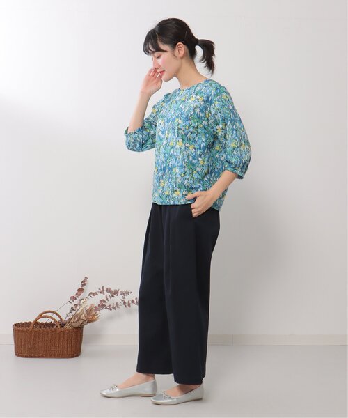 LBC(エルビーシー)の「made in Japan 花柄ブラウス(シャツ/ブラウス・レディース・グリーン/ネイビー・M)」の8枚目の写真