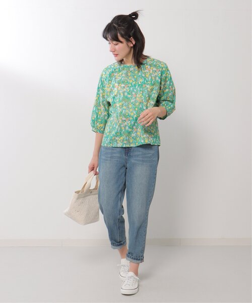 LBC(エルビーシー)の「made in Japan 花柄ブラウス(シャツ/ブラウス・レディース・グリーン/ネイビー・M)」の11枚目の写真