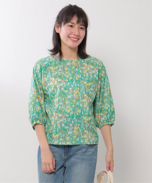 LBC(エルビーシー)の「made in Japan 花柄ブラウス(シャツ/ブラウス・レディース・グリーン/ネイビー・M)」の4枚目の写真