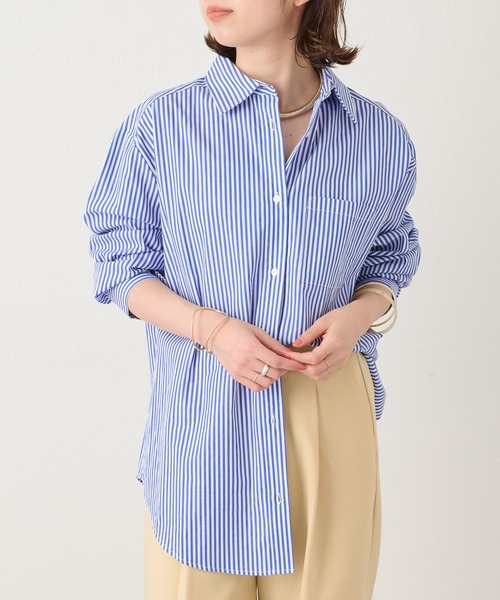 Omekashi（オメカシ）の「ストライプベーシックシャツ（シャツ