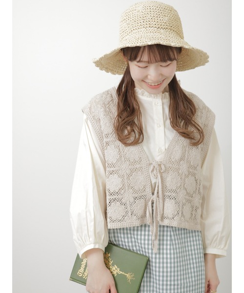 ehka sopo（エヘカソポ）の「6分袖スタンドフリル襟ブラウス（シャツ/ブラウス・レディース・キナリ/ブラック/オフホワイト/グレー・ﾌﾘ-）」の20枚目の写真