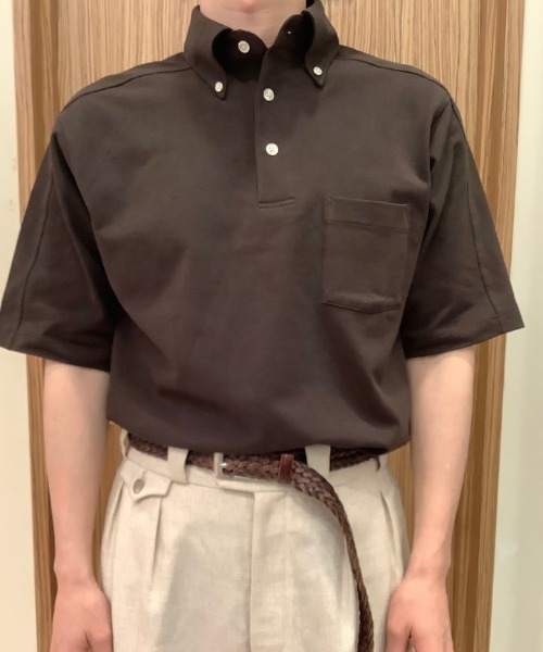 Pitta Re:)(ピッタリ)の「ビズポロ ボタンダウン ラグランデザイン半袖ビジネスポロシャツ(ポロシャツ・メンズ・ブラウン・S/M/L/LL)」の6枚目の写真