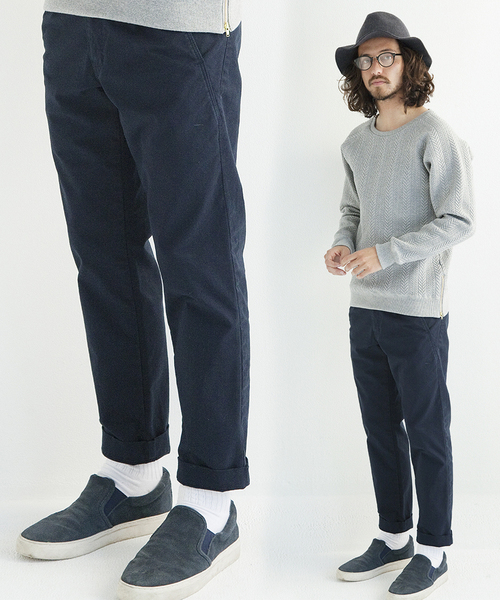 rehacer（レアセル）の「Wide Tapered Chino Pants											（チノパンツ・メンズ・ネイビー/ホワイト/ベージュ・SMALL/LARGE/MEDIUM）」の3枚目の写真