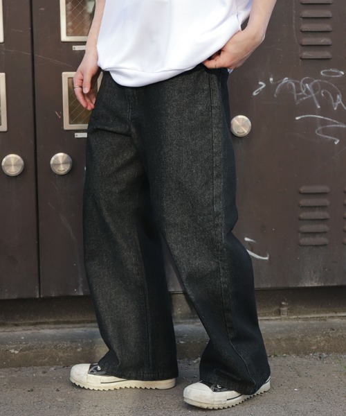 ZIP FIVE（ジップファイブ）の「【ZIP FIVE】ヴィンテージ ワイドデニムパンツ/vintage wide denim pants（デニムパンツ・メンズ・ネイビー/ケミカルウォッシュ/ブラック/サックスブルー/グレー・MEDIUM/LARGE/X-LARGE）」の8枚目の写真
