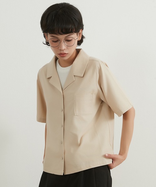 On One's Own(オンワンズオン)の「On One's Own リネンコットンキャンプカラーシャツ(シャツ/ブラウス・レディース・ブラック/サンドベージュ/ネイビー/テラコッタ・M/L)」の1枚目の写真