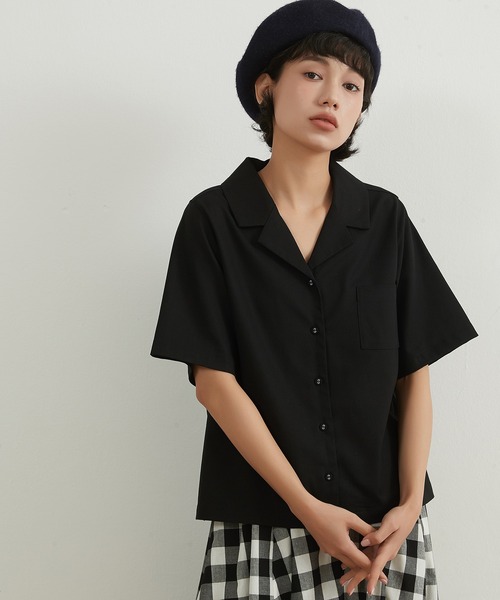 On One's Own(オンワンズオン)の「On One's Own リネンコットンキャンプカラーシャツ(シャツ/ブラウス・レディース・ブラック/サンドベージュ/ネイビー/テラコッタ・M/L)」の2枚目の写真
